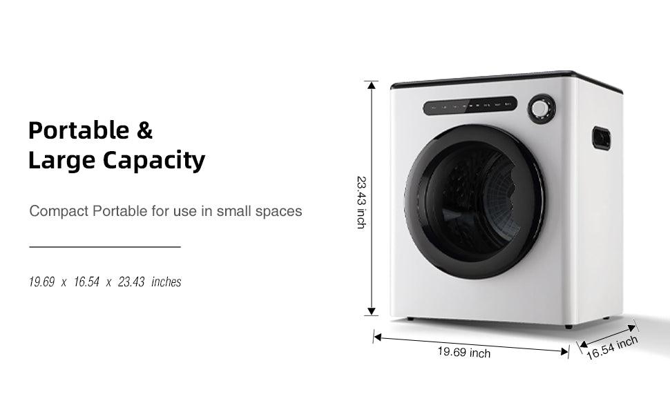 Dessiz 11lb Portable clothes dryer, compact size 1.6cu.ft, Smart Digital Control -White - Dessiz