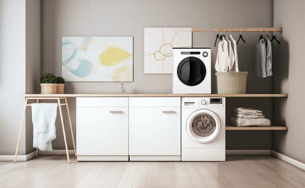 Dessiz 11lb Portable clothes dryer, compact size 1.6cu.ft, Smart Digital Control -White - Dessiz